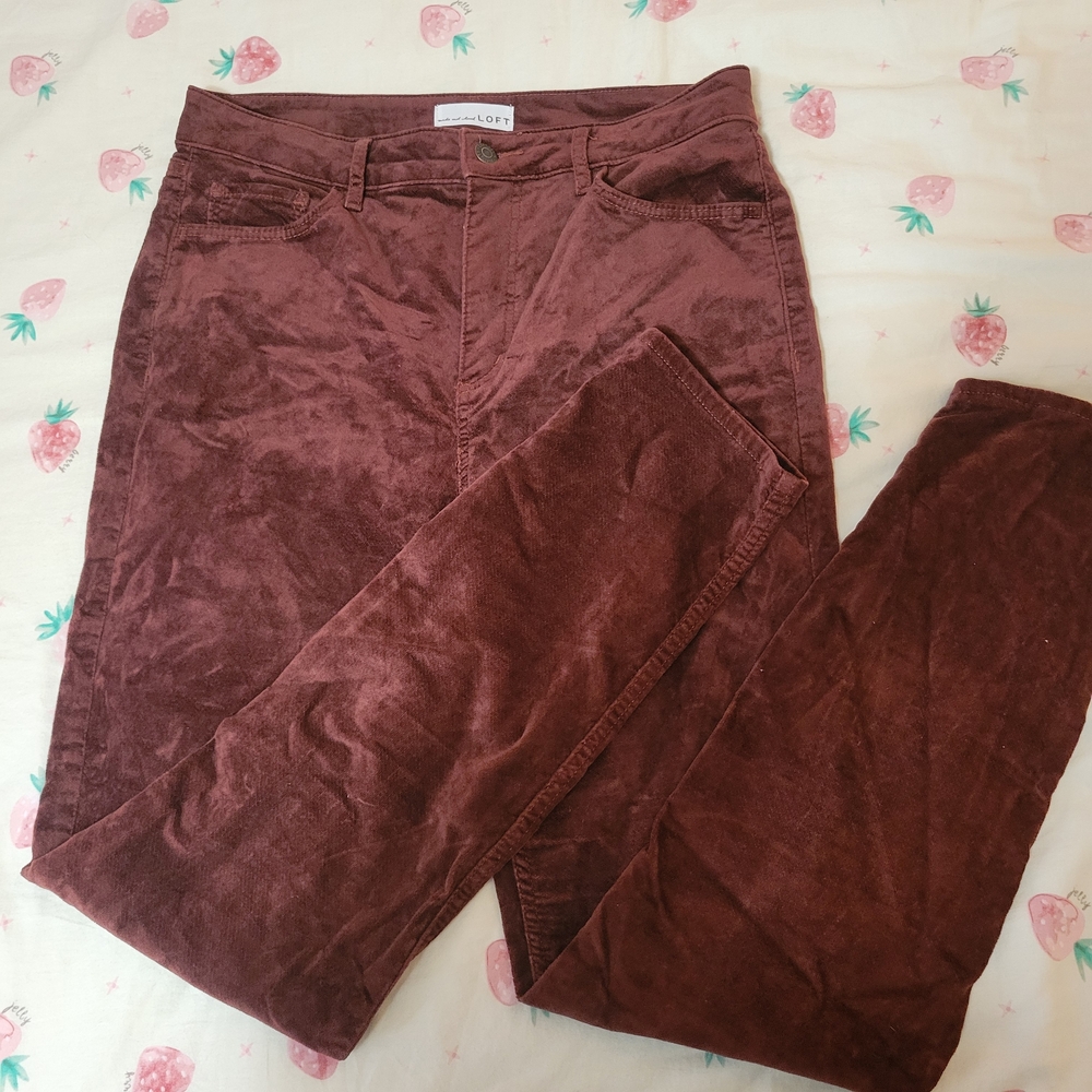 LOFT Burgundy Corduroy Pants